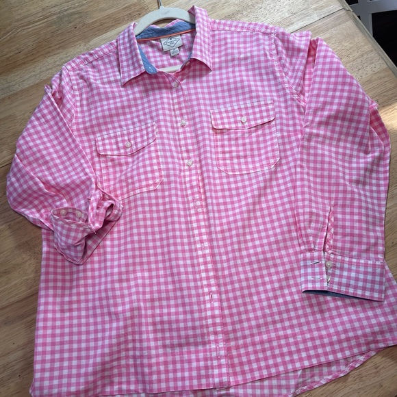 Pink check button-up blouse - Picture 2 of 10